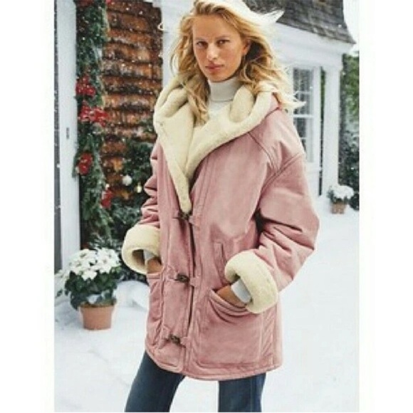 Moda International Jackets & Blazers - Moda International VTG Pink Leather
Winter Coat Small